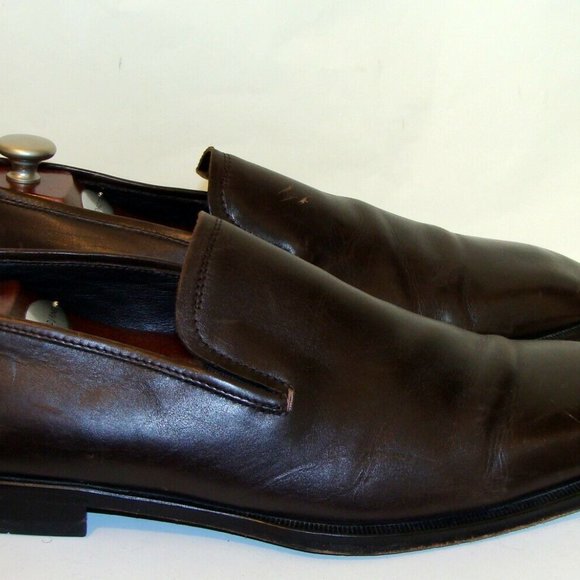 HUGO BOSS Mens Brown Leather Loafers Shoes SIZE 10 main image 5